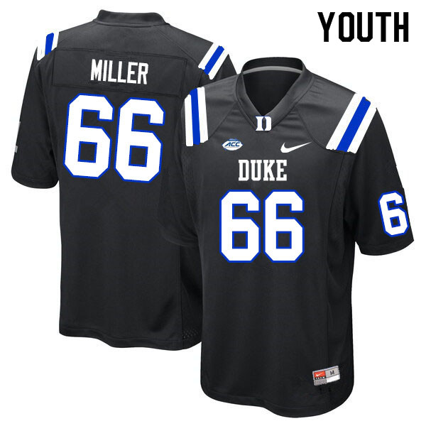 Youth #66 Jaylen Miller Duke Blue Devils College Football Jerseys Sale-Black